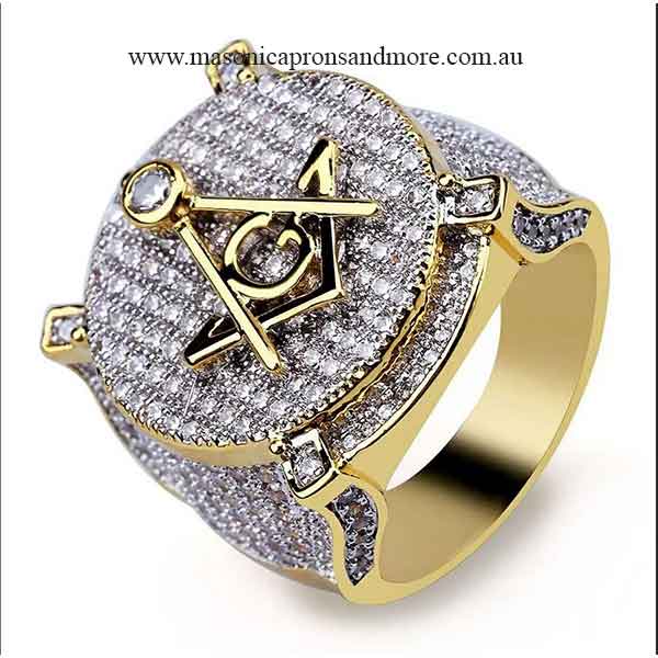 Solid Silver Square & Compass Masonic Ring – Craft Grade – Choose Red, Blue, Black, Or Light Blue – UK Made
