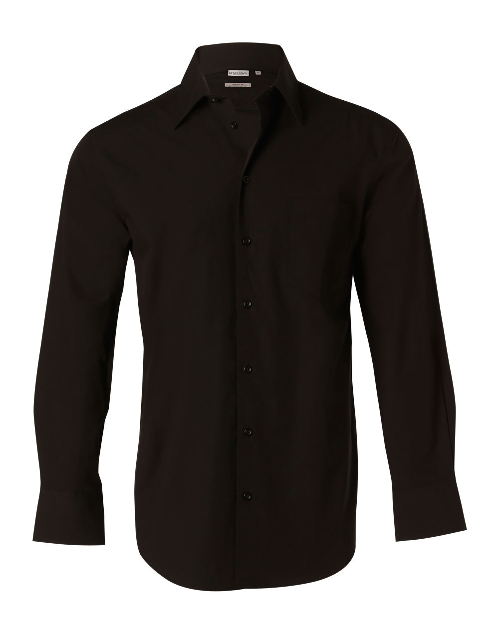 Masonic M7020L Men’s Cotton-Poly Stretch Long Sleeve Shirt (Black ...