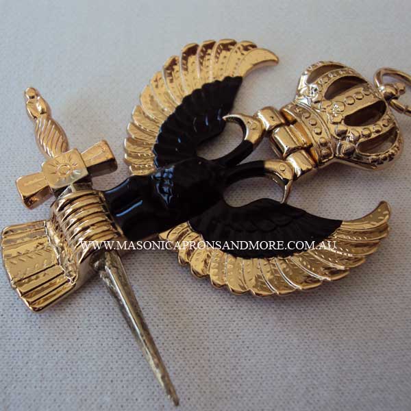 32nd Degree Rose Croix Cross Masonic Lapel Pin – Gold & Red...